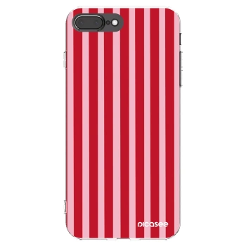 Picasee átlátszó szilikon tok az alábbi mobiltelefonokra Apple iPhone 7 Plus - Lines red