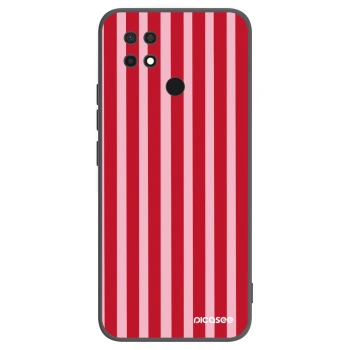 Picasee fekete szilikon tok az alábbi mobiltelefonokra Xiaomi Redmi 10C - Lines red