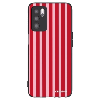 Picasee fekete szilikon tok az alábbi mobiltelefonokra OPPO A16 - Lines red