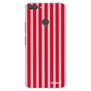 Picasee átlátszó szilikon tok az alábbi mobiltelefonokra Huawei P Smart - Lines red