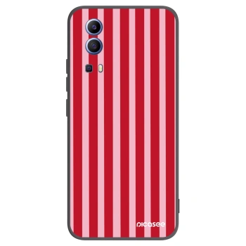 Picasee fekete szilikon tok az alábbi mobiltelefonokra Vivo Y52 5G - Lines red