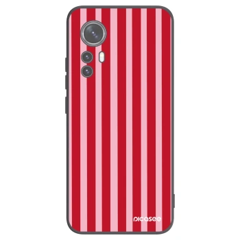 Picasee fekete szilikon tok az alábbi mobiltelefonokra Xiaomi 12X - Lines red