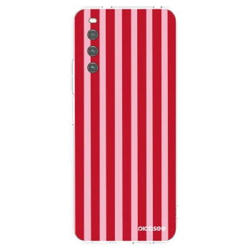 Picasee átlátszó szilikon tok az alábbi mobiltelefonokra Sony Xperia 10 IV 5G - Lines red