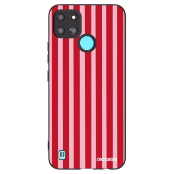 Picasee fekete szilikon tok az alábbi mobiltelefonokra Realme C21Y - Lines red