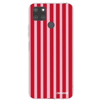 Picasee átlátszó szilikon tok az alábbi mobiltelefonokra Realme C21Y - Lines red