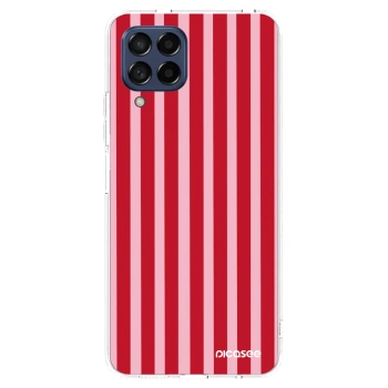 Picasee átlátszó szilikon tok az alábbi mobiltelefonokra Samsung Galaxy M53 5G - Lines red