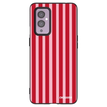 Picasee fekete szilikon tok az alábbi mobiltelefonokra OnePlus 9 - Lines red