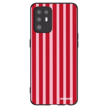Picasee fekete szilikon tok az alábbi mobiltelefonokra OPPO A94 5G - Lines red