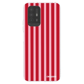 Picasee átlátszó szilikon tok az alábbi mobiltelefonokra OPPO A94 5G - Lines red