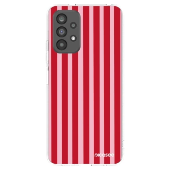 Picasee átlátszó szilikon tok az alábbi mobiltelefonokra Samsung Galaxy A73 5G - Lines red