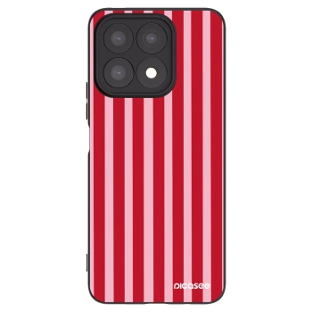 Picasee fekete szilikon tok az alábbi mobiltelefonokra Honor X8a - Lines red