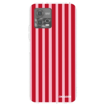 Picasee átlátszó szilikon tok az alábbi mobiltelefonokra Motorola Moto G72 - Lines red