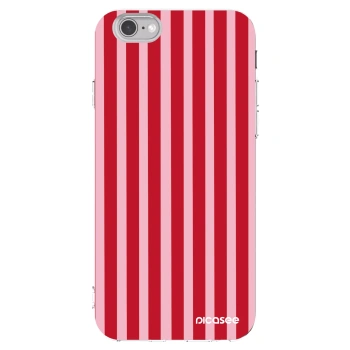Picasee átlátszó szilikon tok az alábbi mobiltelefonokra Apple iPhone 6/6S - Lines red