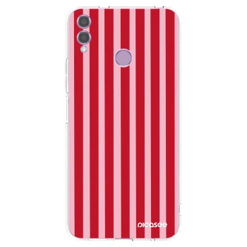 Picasee átlátszó szilikon tok az alábbi mobiltelefonokra Honor 8X - Lines red