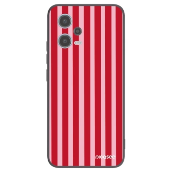Picasee fekete szilikon tok az alábbi mobiltelefonokra Xiaomi Redmi Note 12 5G - Lines red
