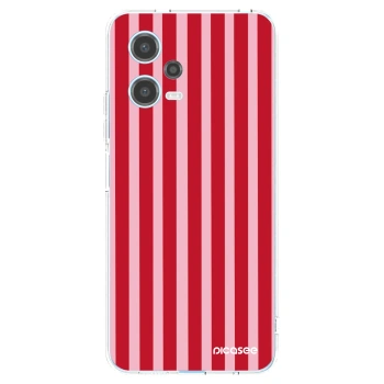 Picasee átlátszó szilikon tok az alábbi mobiltelefonokra Xiaomi Redmi Note 12 5G - Lines red