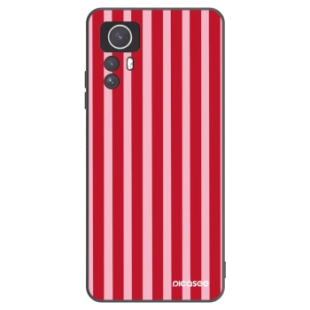 Picasee fekete szilikon tok az alábbi mobiltelefonokra Xiaomi Redmi Note 12S - Lines red