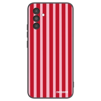 Picasee fekete szilikon tok az alábbi mobiltelefonokra Samsung Galaxy A04s A047F - Lines red