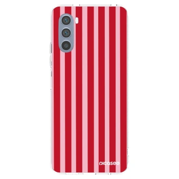 Picasee átlátszó szilikon tok az alábbi mobiltelefonokra Motorola Moto G62 - Lines red