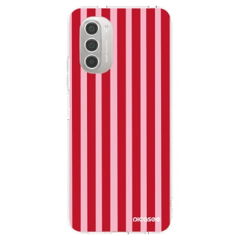 Picasee átlátszó szilikon tok az alábbi mobiltelefonokra Motorola Moto G51 - Lines red