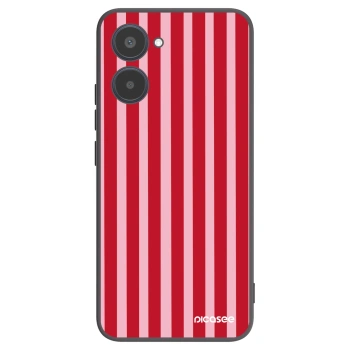 Picasee fekete szilikon tok az alábbi mobiltelefonokra Realme 10 4G - Lines red