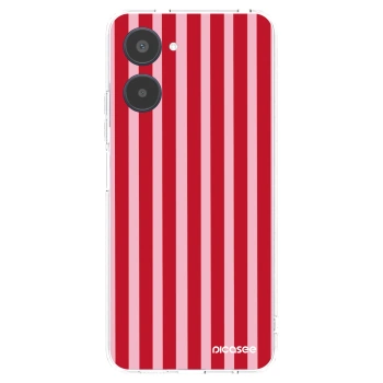 Picasee átlátszó szilikon tok az alábbi mobiltelefonokra Realme 10 4G - Lines red