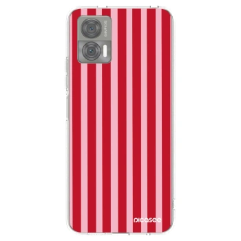Picasee átlátszó szilikon tok az alábbi mobiltelefonokra Motorola Edge 30 Neo - Lines red