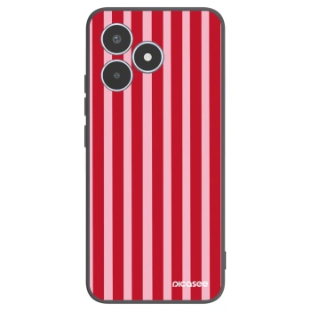 Picasee fekete szilikon tok az alábbi mobiltelefonokra Realme C53 - Lines red