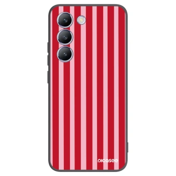 Picasee fekete szilikon tok az alábbi mobiltelefonokra Vivo V40 SE 5G - Lines red