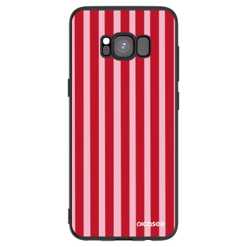 Picasee fekete szilikon tok az alábbi mobiltelefonokra Samsung Galaxy S8 G950F - Lines red