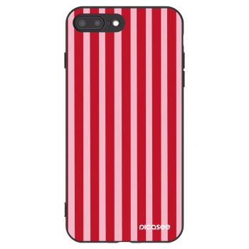 Picasee fekete szilikon tok az alábbi mobiltelefonokra Apple iPhone 7 Plus - Lines red