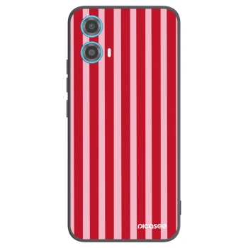 Picasee fekete szilikon tok az alábbi mobiltelefonokra Motorola Moto G34 5G - Lines red