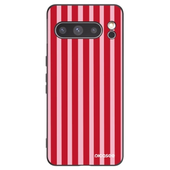 Picasee fekete szilikon tok az alábbi mobiltelefonokra Google Pixel 8 Pro - Lines red