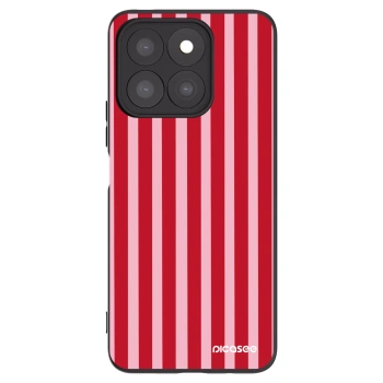 Picasee fekete szilikon tok az alábbi mobiltelefonokra Honor X8c - Lines red