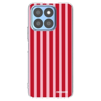 Picasee átlátszó szilikon tok az alábbi mobiltelefonokra Honor X8c - Lines red