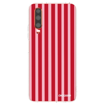 Picasee átlátszó szilikon tok az alábbi mobiltelefonokra Huawei P30 - Lines red