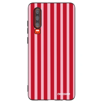 Picasee fekete szilikon tok az alábbi mobiltelefonokra Huawei P30 - Lines red