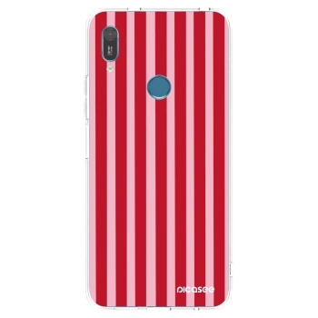 Picasee átlátszó szilikon tok az alábbi mobiltelefonokra Huawei Y6 2019 - Lines red