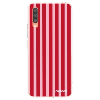 Picasee átlátszó szilikon tok az alábbi mobiltelefonokra Samsung Galaxy A70 A705F - Lines red