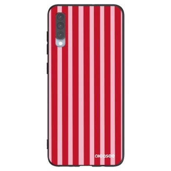 Picasee fekete szilikon tok az alábbi mobiltelefonokra Samsung Galaxy A70 A705F - Lines red