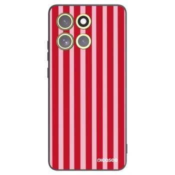 Picasee fekete szilikon tok az alábbi mobiltelefonokra Motorola Moto G86 5G - Lines red