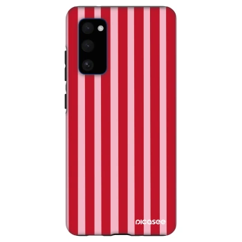Szilikon tok erre a típusra Samsung Galaxy S20 FE - Lines red