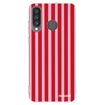 Picasee átlátszó szilikon tok az alábbi mobiltelefonokra Huawei P30 Lite - Lines red