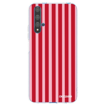 Picasee átlátszó szilikon tok az alábbi mobiltelefonokra Huawei Nova 5T - Lines red