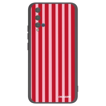 Picasee fekete szilikon tok az alábbi mobiltelefonokra Huawei Nova 5T - Lines red