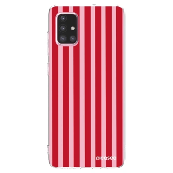 Picasee átlátszó szilikon tok az alábbi mobiltelefonokra Samsung Galaxy A71 A715F - Lines red