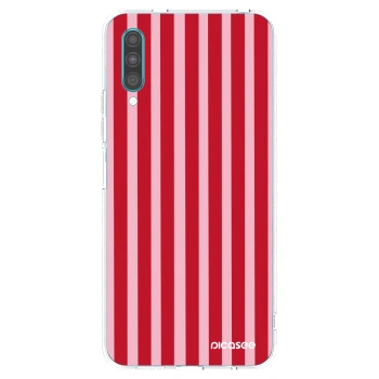 Picasee átlátszó szilikon tok az alábbi mobiltelefonokra Samsung Galaxy A30s A307F - Lines red