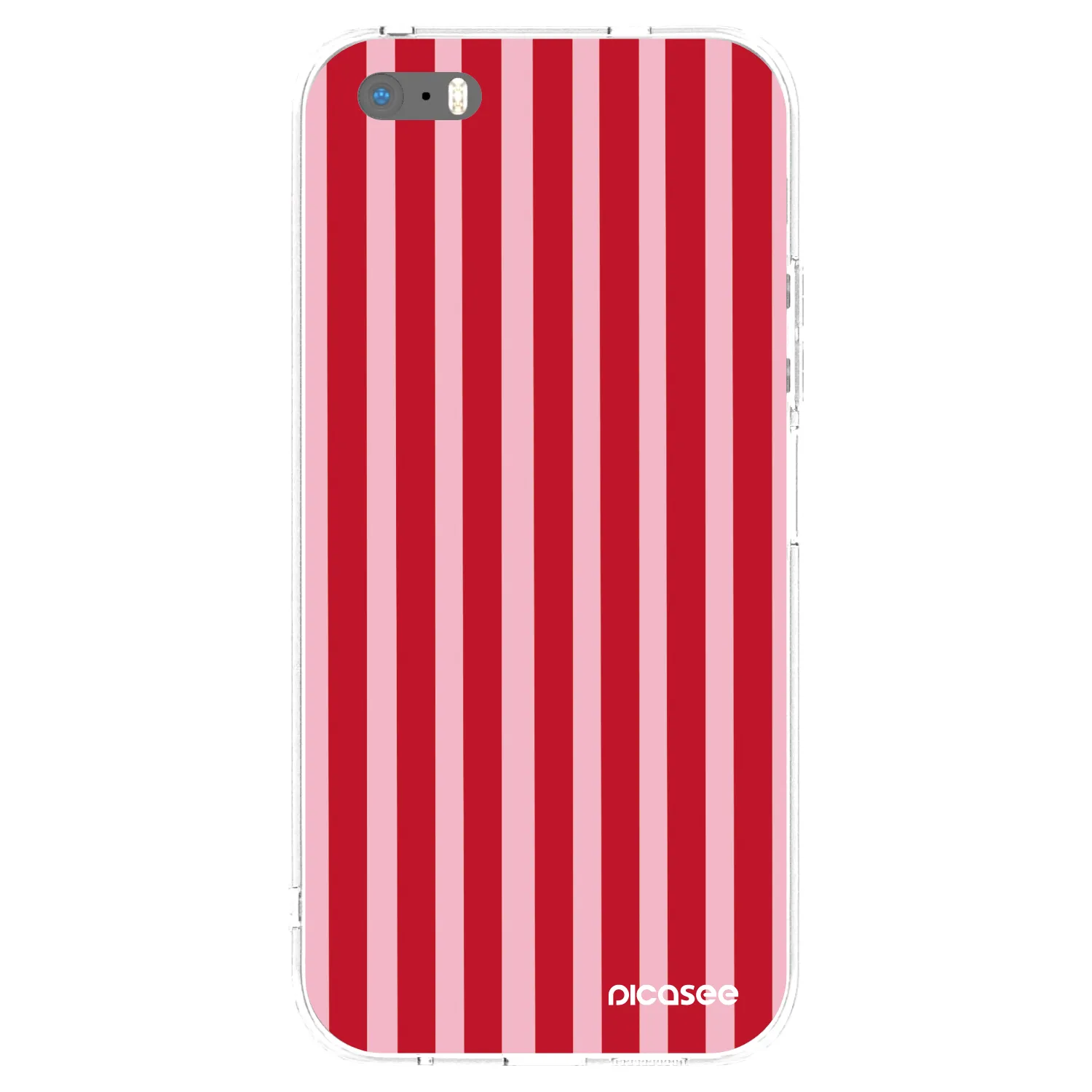 Picasee átlátszó szilikon tok az alábbi mobiltelefonokra Apple iPhone 5/5S/SE - Lines red