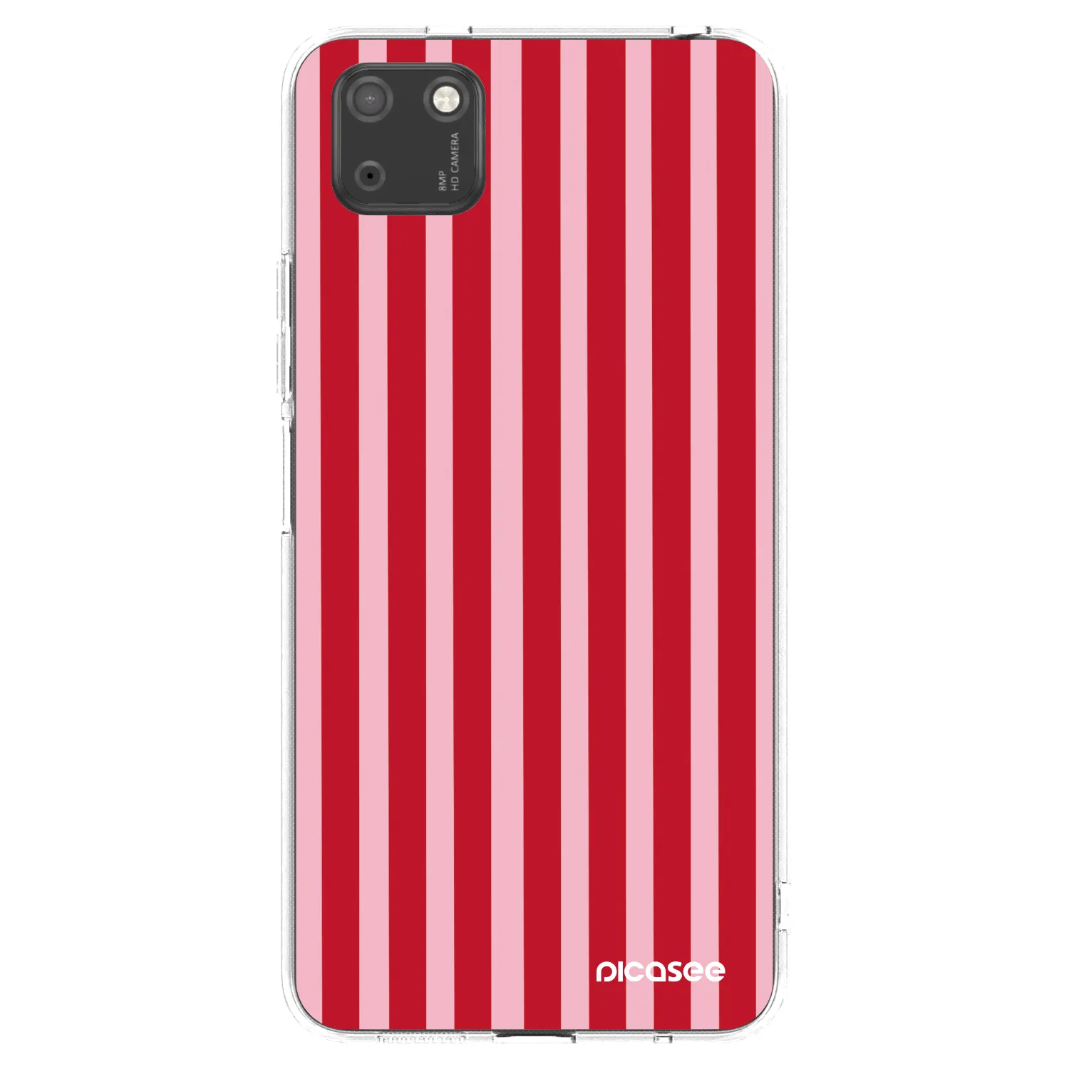Picasee átlátszó szilikon tok az alábbi mobiltelefonokra Huawei Y5P - Lines red