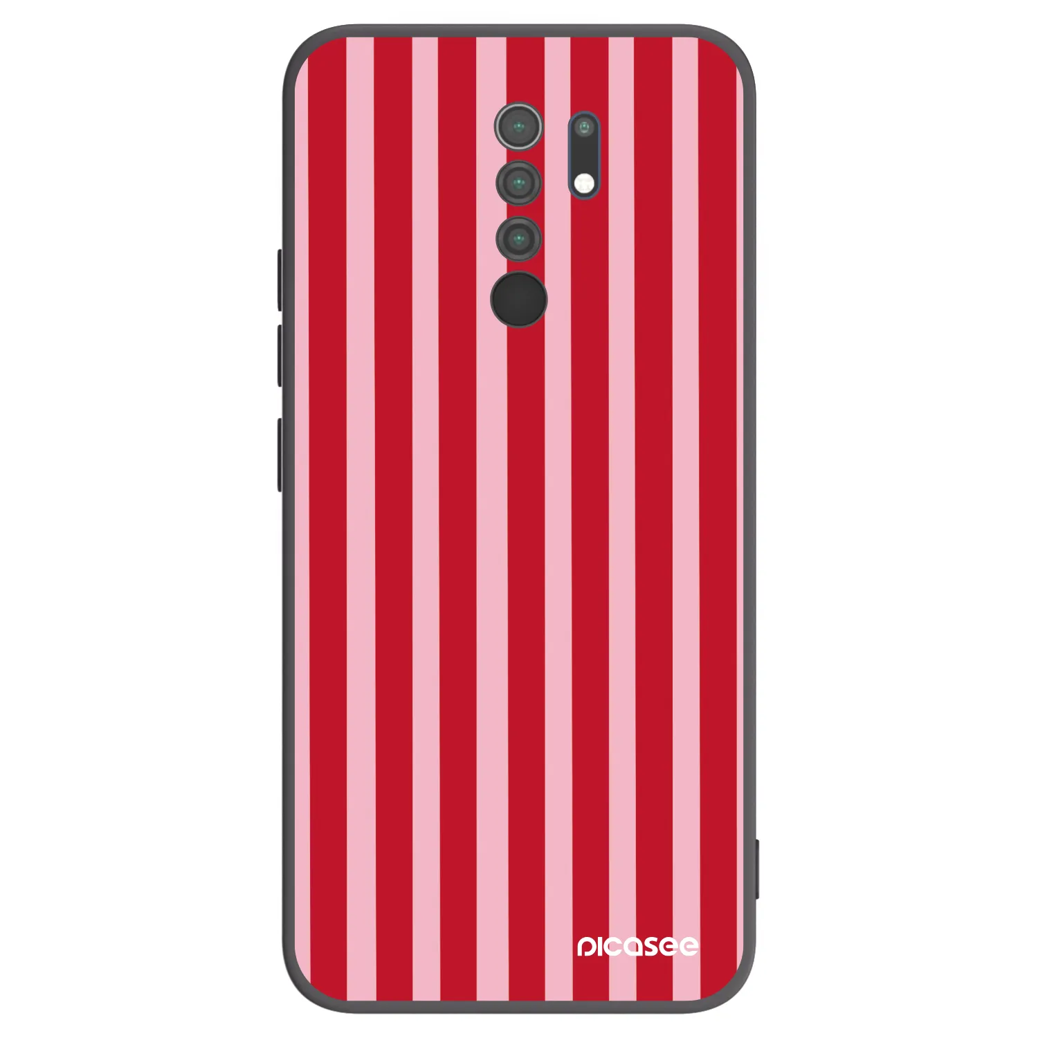 Picasee fekete szilikon tok az alábbi mobiltelefonokra Xiaomi Redmi 9 - Lines red